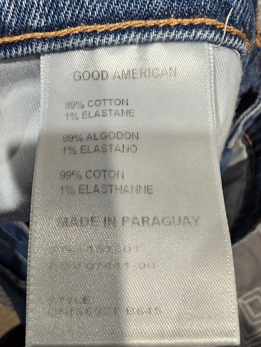 Good American Cutoff Distressed Denim Shorts Size 14/32